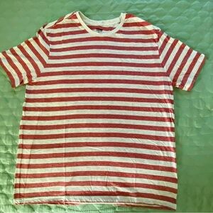 Mossimo Supply Co Red and White Striped Short Sleeve Tee